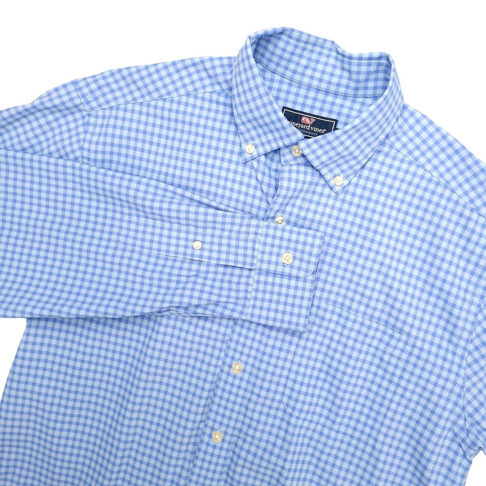 Vineyard Vines Murray Shirt Mens Medium Blue Check Long Sleeve Button‎ Up